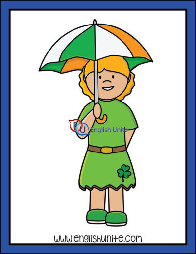 clip art - girl with umbrella