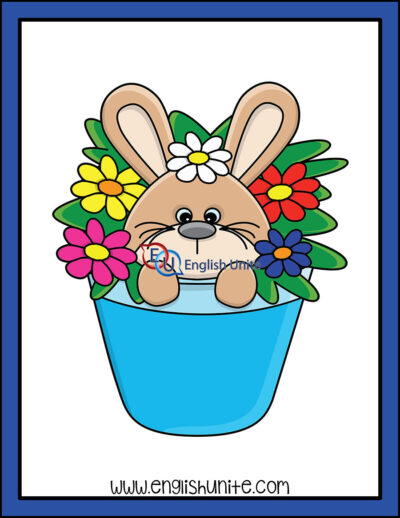 剪贴艺术-兔子在花