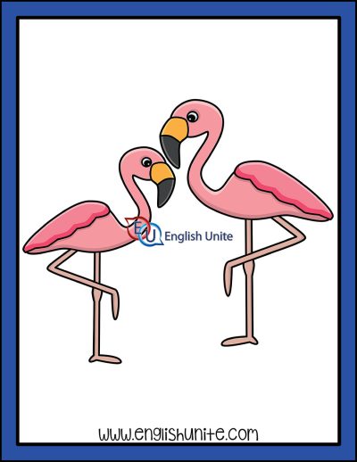 clip art - a flamboyance of flamingos